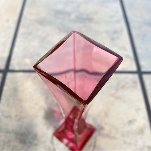 Val St Lambert • Signed Vintage Cranberry Bud Vase - Picture 5 of 12